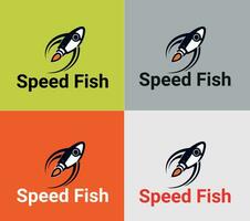 fish speed logotype, elements color variation abstract icon. Modern logotype, business template. vector