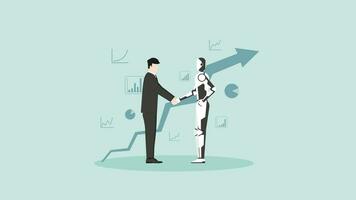 The advantages of Artificial Intelligence user is growth a graph, and financial profit vector