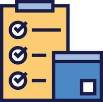 Parcels Checklist Icon. Delivery of order in cardboard box vector