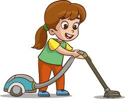 vector illustration Of Children Doing Various Houseworks.