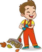 vector illustration Of Children Doing Various Houseworks.
