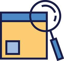 Search Product Icon. Parcel search icon vector