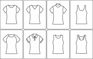 Women's t-shirt, singlet, turtleneck. Clothes line icon. Vector illustration.