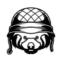 Red Panda Soldier Outline vector