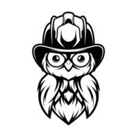 Owl Firefighter Outline vector