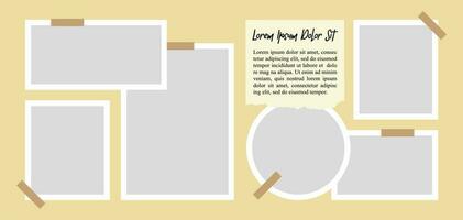 Pictures or photos frame collage. comics page grid layout abstract photo frames and digital photo wall template vector