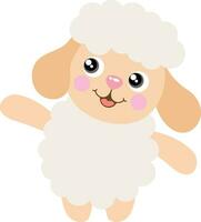 Friendly lamb sheep isolated on white vector