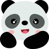 adorable contento panda aislado en blanco vector