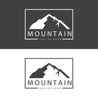 montaña logo, montaña aventuras con silueta modelo en sencillo moderno estilo vector diseño para empresa y producto marca