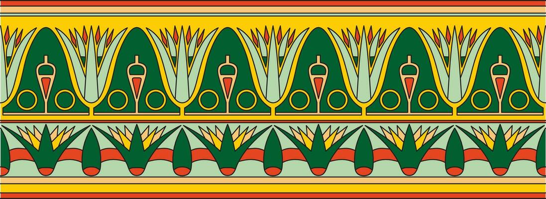 Vector ancient colored egyptian seamless ornament. Endless national ethnic border, frame
