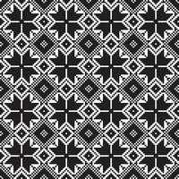 Vector seamless Ukrainian pattern. Ornament of the Slavic peoples of Eastern Europe. Cross stitch pattern