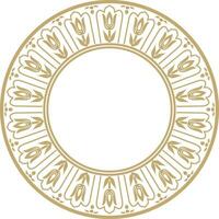 Vector gold round turkish ornament. Endless Ottoman national border, frame, rectangle
