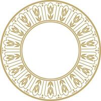 Vector gold round turkish ornament. Endless Ottoman national border, frame, rectangle