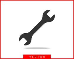 Tools vector wrench icon. Spanner logo design element. Key tool isolated on white background.