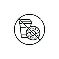 No food and drinks allowed line icon symbol. No eating line icon isolated on white background vector