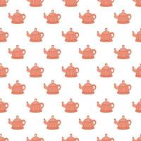 Seamless pattern with teapot. Vector flat illustration suitable for wrapping paper.