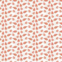 Seamless pattern with warm winter mittens, scarves and hats in pink. Vector flat color illustration.