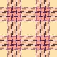 Vector plaid texture of background check tartan with a textile seamless fabric pattern.