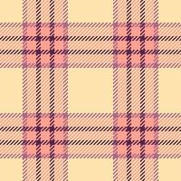 Vector plaid texture of background check tartan with a textile seamless fabric pattern.