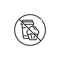 No food and drinks allowed line icon symbol. No eating line icon isolated on white background vector