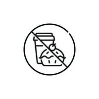 No food and drinks allowed line icon symbol. No eating line icon isolated on white background vector