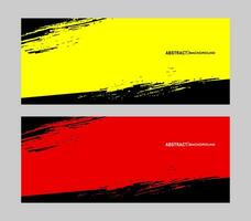 red and yellow abstract background with black grunge texture vector. vector