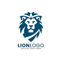 Minimall Lion Head Logo design template, Geometric Lion Face Vector