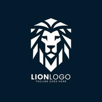 Minimall Lion Head Logo design template, Geometric Lion Face Vector