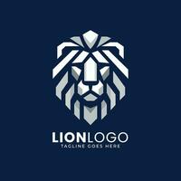 Minimall Lion Head Logo design template, Geometric Lion Face Vector