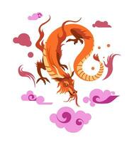 Dragon reptile, mythological or tale creature vector