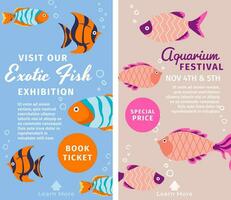 Visit exhibition of exotic fish, book tickets vector