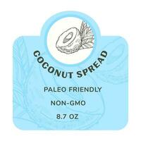 Coconut spread, paleo friendly healthy product vector