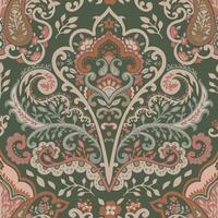 Paisley pattern print with flowers and branches vector