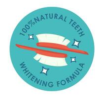 Natural formula for whitening tooth enamel, label vector