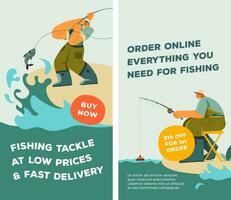 Fishing tackle at low prices and fast delivery vector