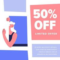 Limited time offer for products in sale, banner vector