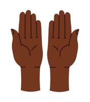 Showing palms with fingers, hand gesture vector