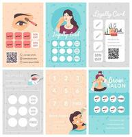 Loyalty card collection for brow  eyelash master vector