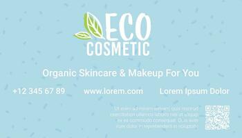 Eco cosmetics, organic skincare and makeup vector