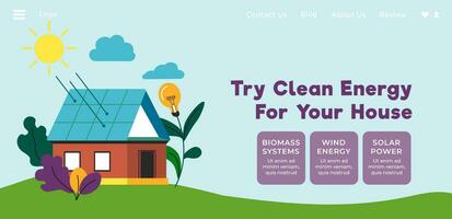 Try clean energy for your house, renewable source vector