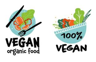 Vegan organic food organic and natural ingredients vector