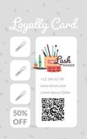 Lash makeup, beauty procedures, loyalty cards vector