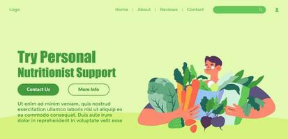 Personal help from nutritionist, individual plan vector