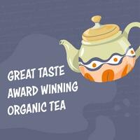 genial gusto premio victorioso orgánico té, vector