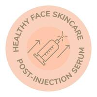 Healthy face skincare, post injection serum, label vector