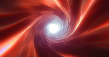 Abstract red energy tunnel twisted swirl of cosmic hyperspace magical bright glowing futuristic hi-tech with blur and speed effect background photo