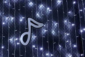 led string light used as part of wall with music note photo