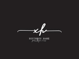 Minimal Xh Feminine Logo, Monogram Xh hx Signature Letter Logo vector