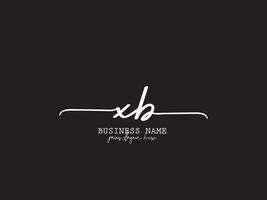 Minimal Xb Feminine Logo, Monogram Xb bx Signature Letter Logo vector