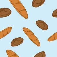 Freshly baked bakery products, bread and buns vector